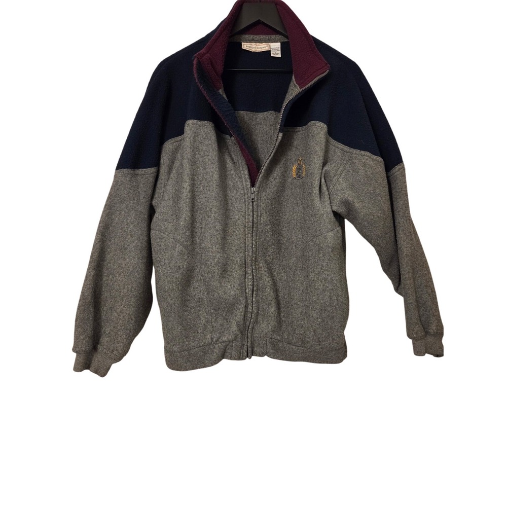 Bugle Boy Company Fleece Jacket‎ Full Zip Gray Navy Men's Outerwear